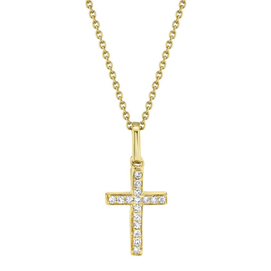 Shy 14Ky Diamond Cross Pendant