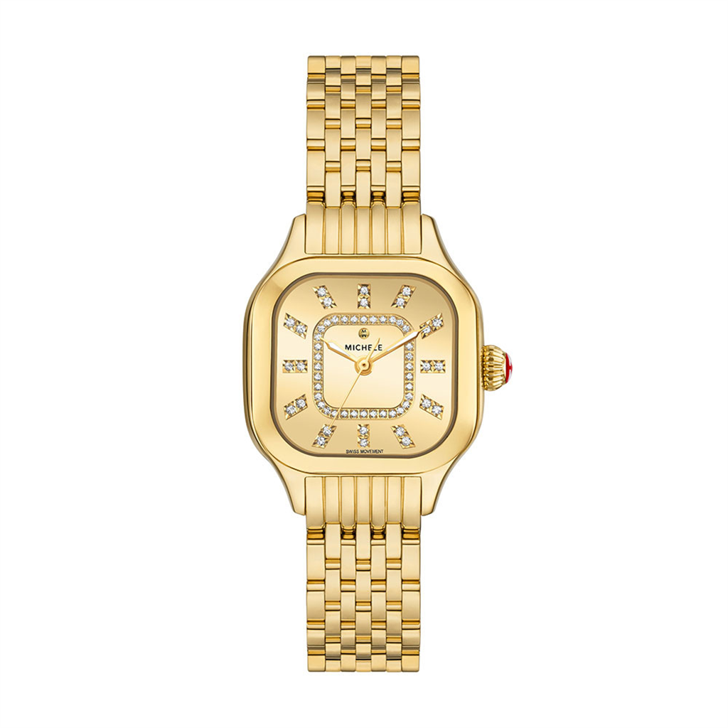 Michele 18K Gold Plated Diamond Dial Watch