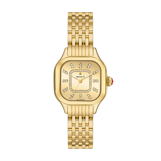 Michele 18K Gold Plated Diamond Dial Watch