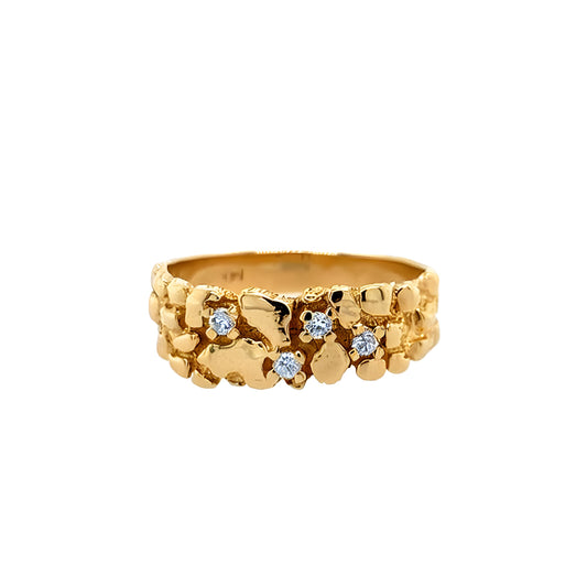 Estate 14K Diamond Nugget Ring