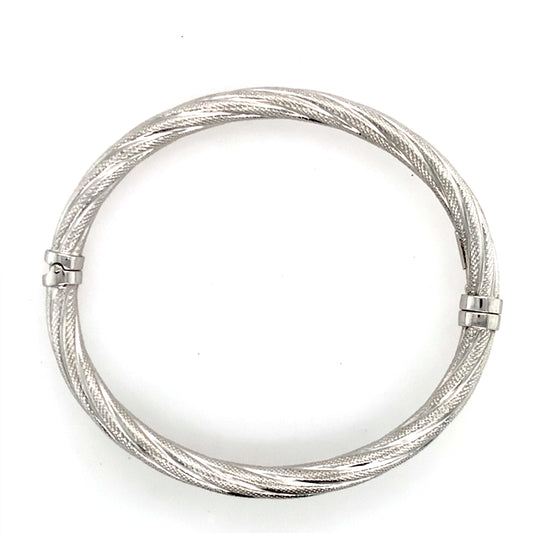 Estate 14K Gold Twisted Bangle Bracelet