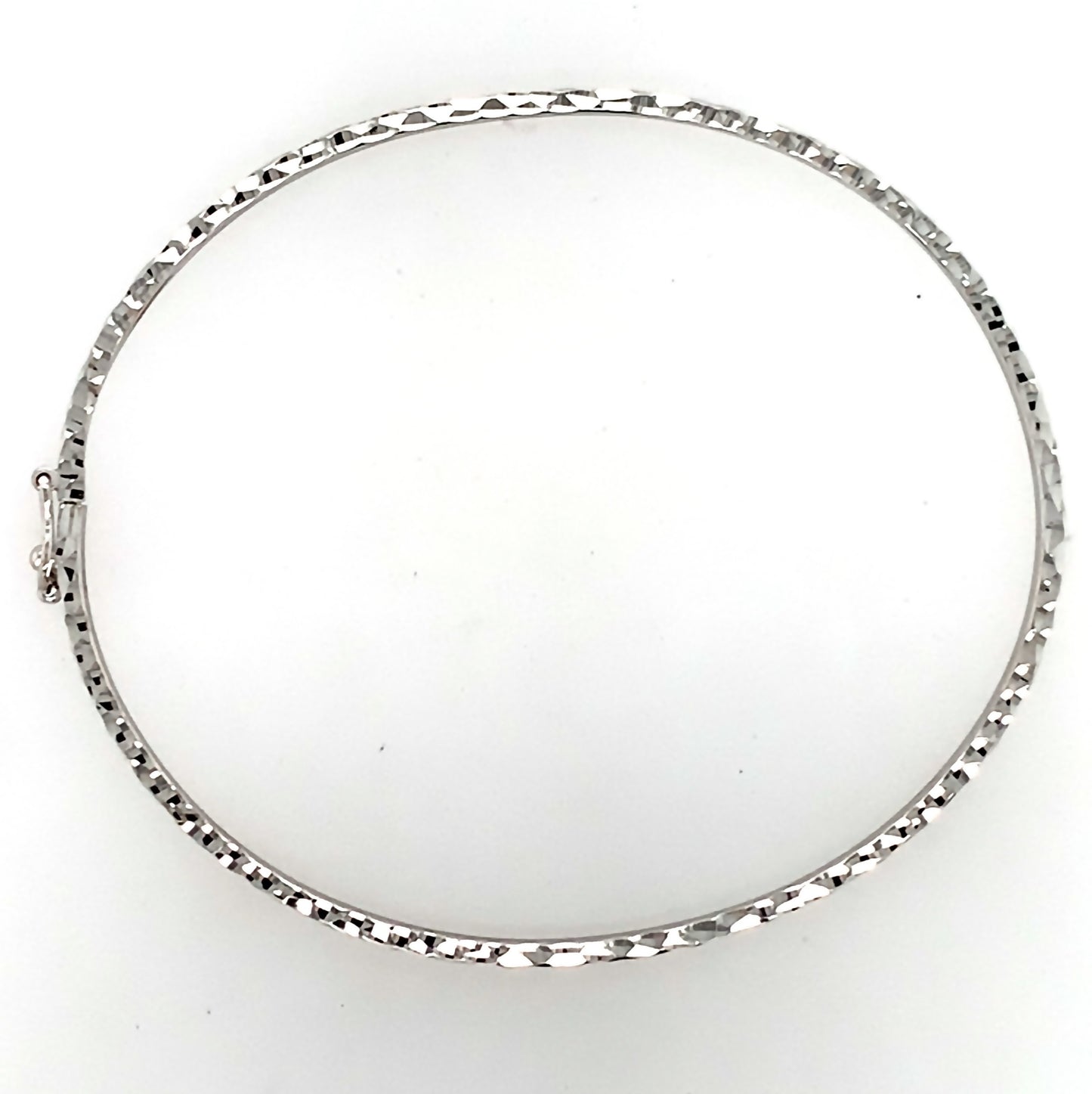Estate 14K Gold Thin Diamond Cut Bangle Bracelet