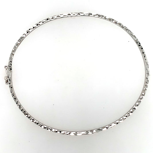 Estate 14K Gold Thin Diamond Cut Bangle Bracelet