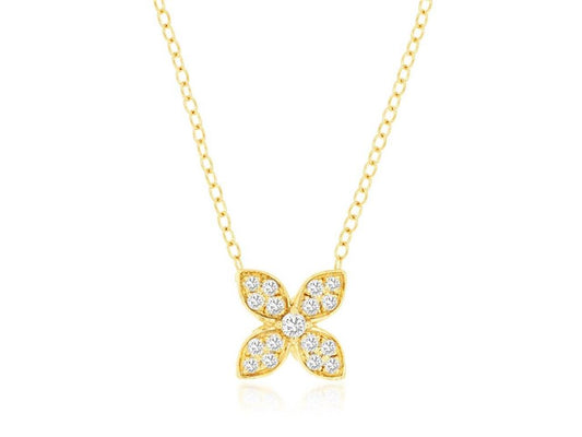 Rolland's Designs Floral Diamond Pendant Necklace