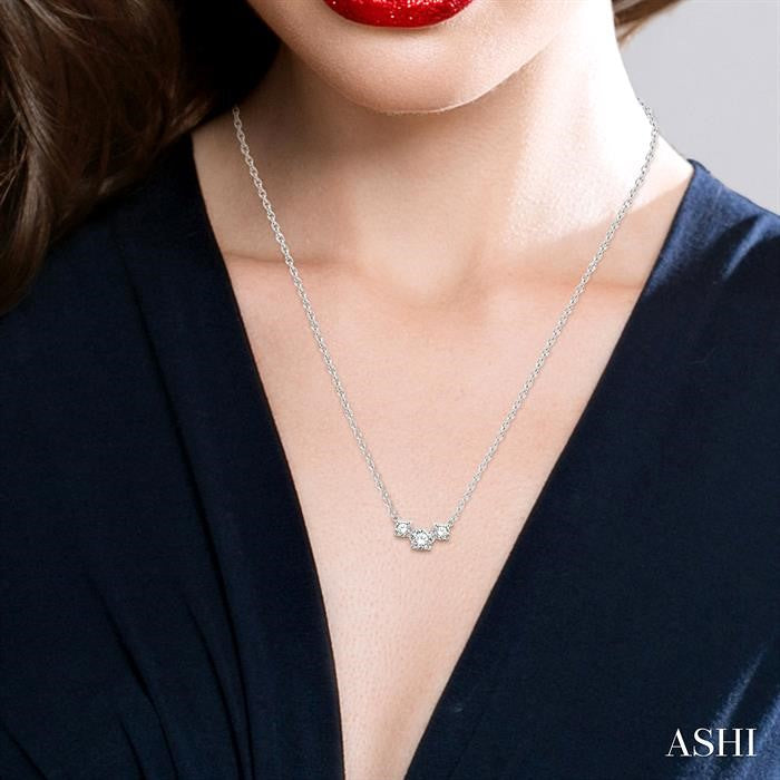Rolland's Design 3 Stone Diamond Necklace -0.50cts
