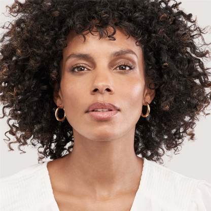 Rolland's Design Gold Round Tube Polished Hoop Earrings