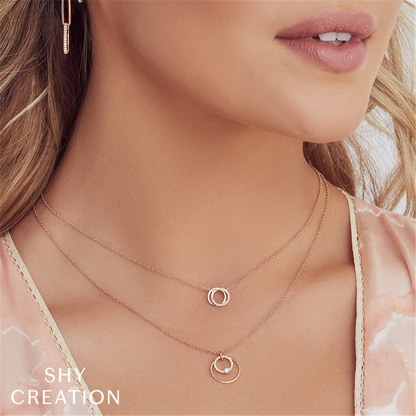 Shy Creation Love Knot Circle Necklace