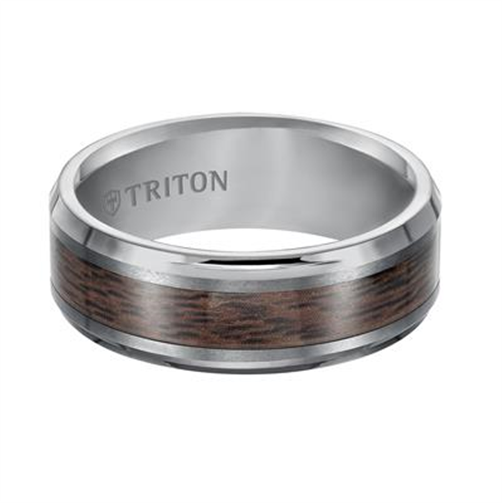 Rolland's Designs Tungsten Carbide Wood Wedding Band