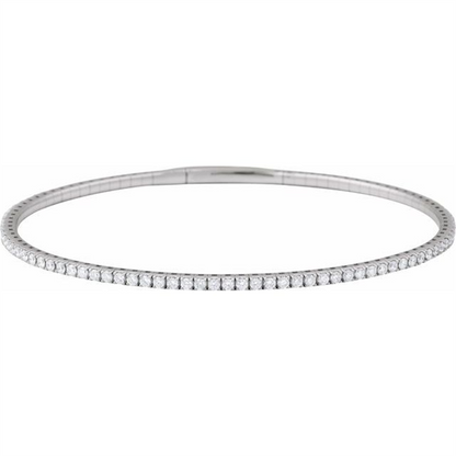 Rolland's Design Diamond Tennis Bangle with Flexible Band