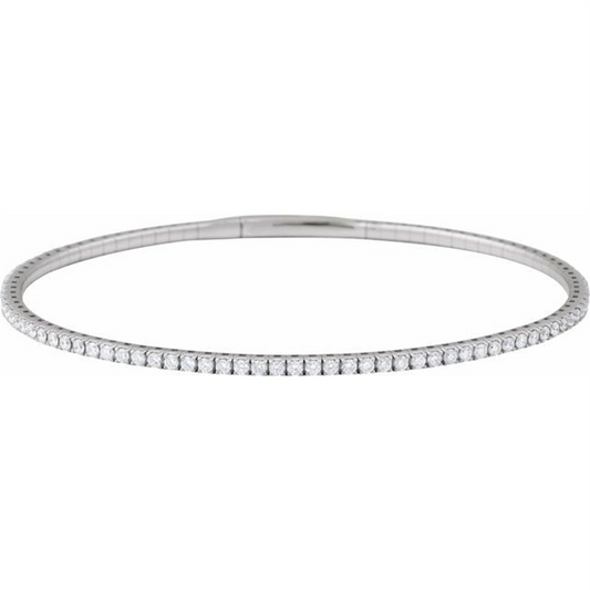 Rolland's Design Diamond Tennis Bangle with Flexible Band