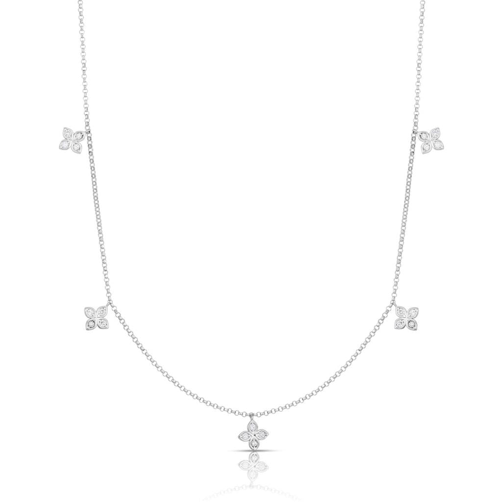 Roberto Coin 18Kw Diamond 5-Station Necklace