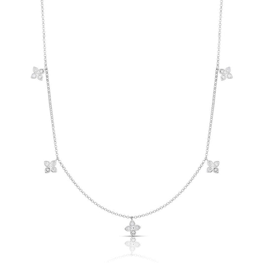 Roberto Coin 18Kw Diamond 5-Station Necklace