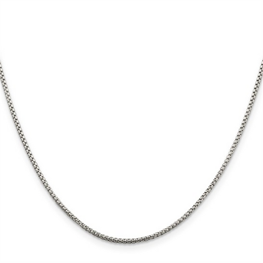 Sterling Silver 18" Round Box Chain