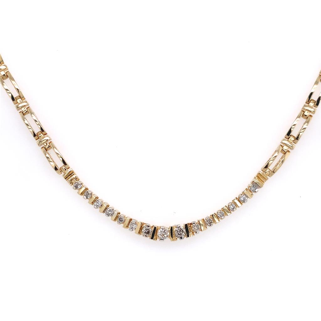Estate 14K Yellow Gold Diamond Necklace
