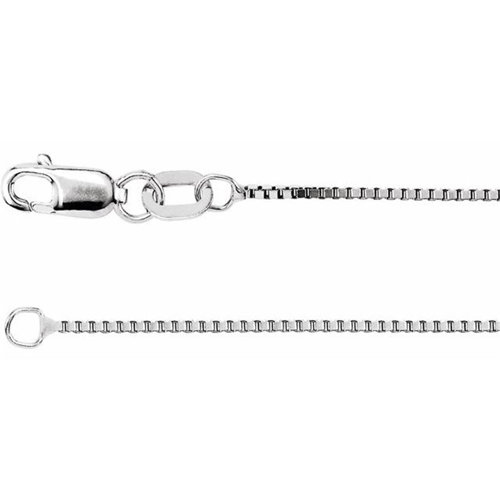 14K White Gold 0.8Mm Box Chain