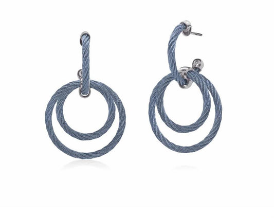 ALOR Cable Triple Hoop Drop Earrings