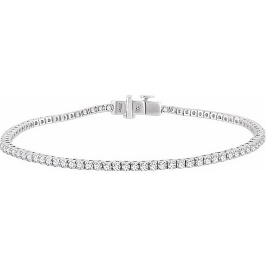 14K White Gold Diamond Tennis Bracelet