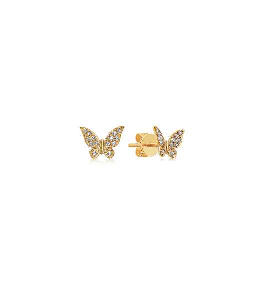 14Ky Diamond Butterfly Stud Earrings