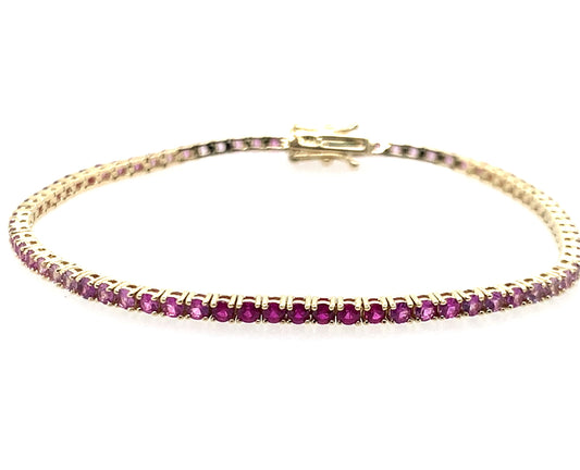 14K Yellow Gold Pink Sapphire Bracelet