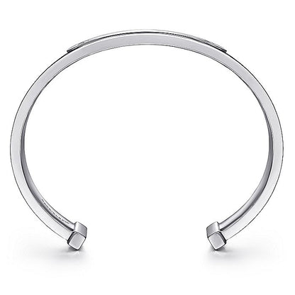 Gabriel Sterling Silver & Leather Open Id Bracelet