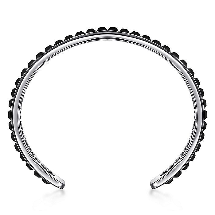 Gabriel Sterling Silver Open Cuff Black Grommet Bracelet