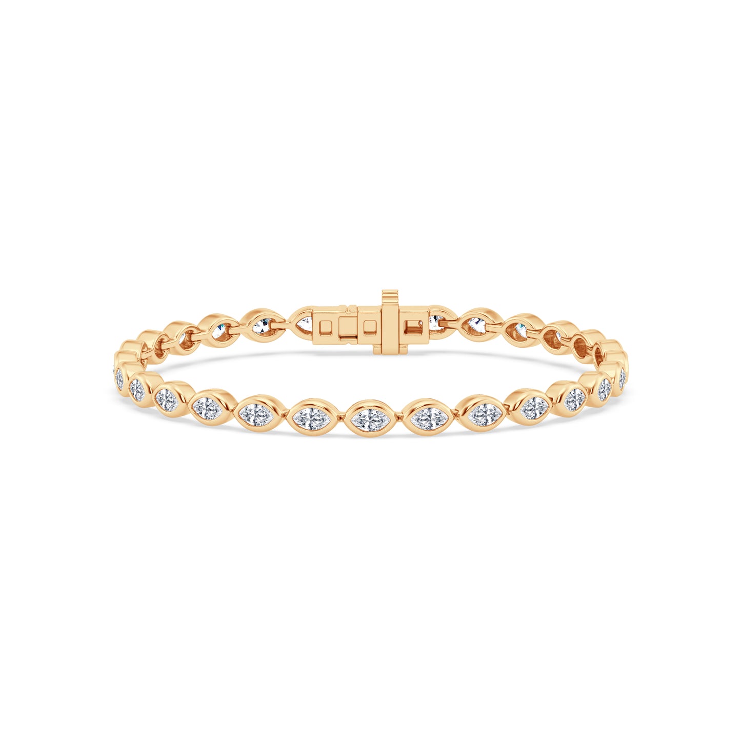 14K Yellow Gold Diamond Tennis Bracelet