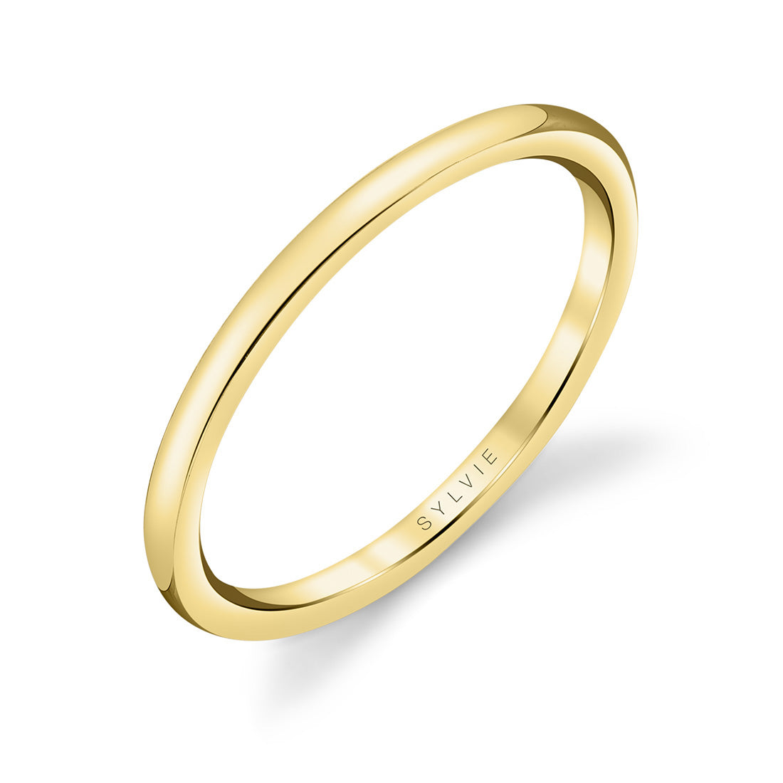 Sylvie 14K Yellow Gold Thin Wedding Band