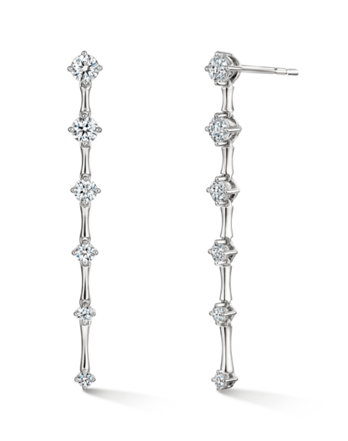 Hearts On Fire 18K White Gold Cascade Diamond Station Earrings
