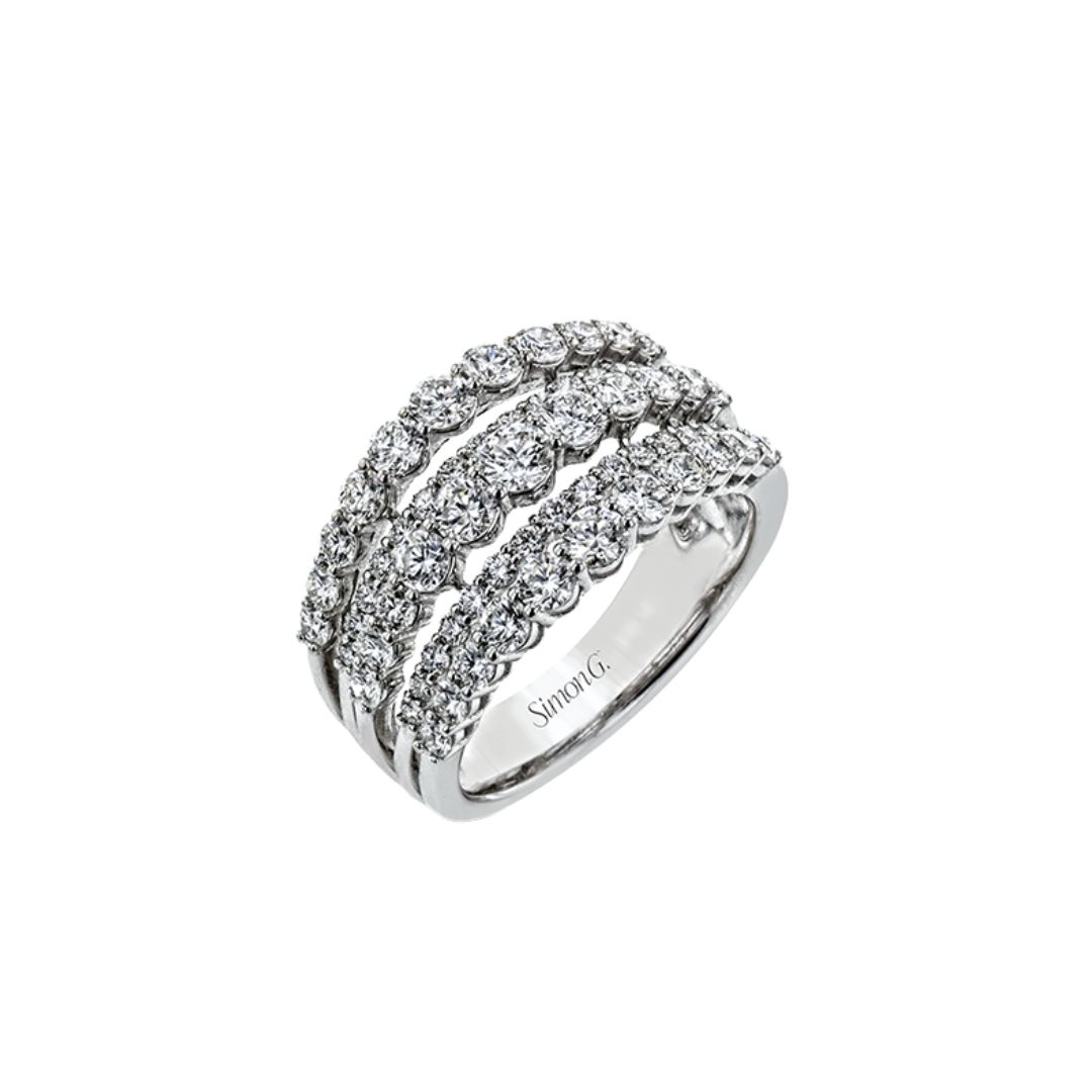 Simon G. Diamond Multi Row Ring