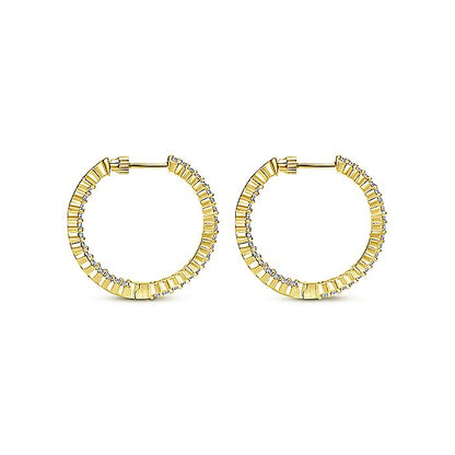 Gabriel 25mm Diamond Hoop Earrings