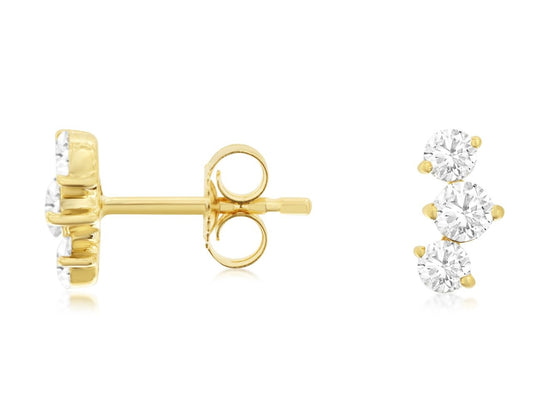14K Yellow Gold Diamond Earrings
