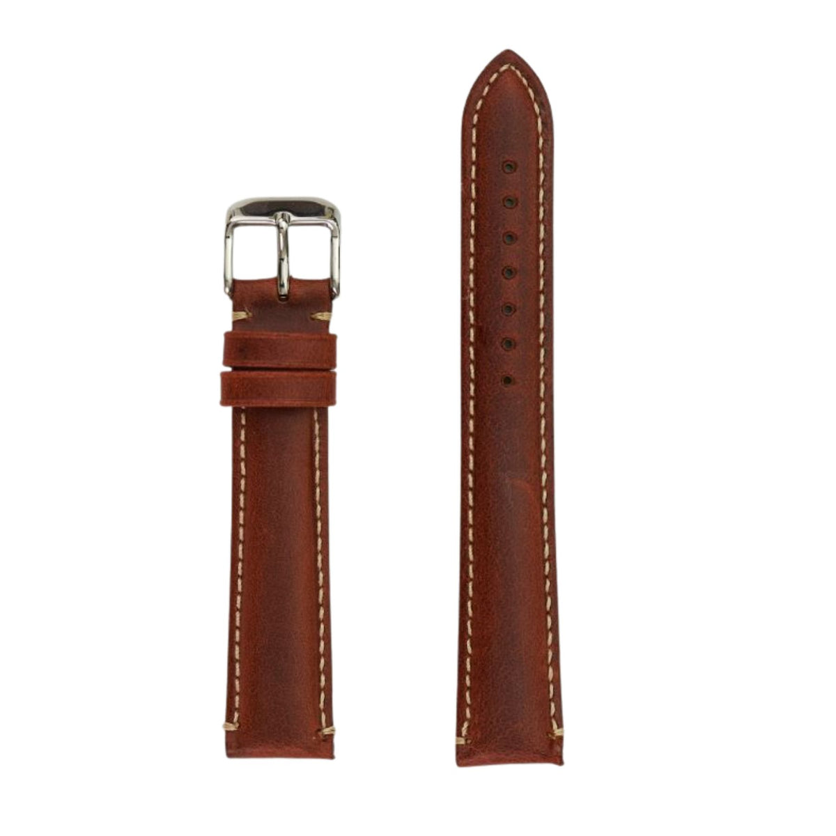 24Mm Chestnut Leather Watch Strap