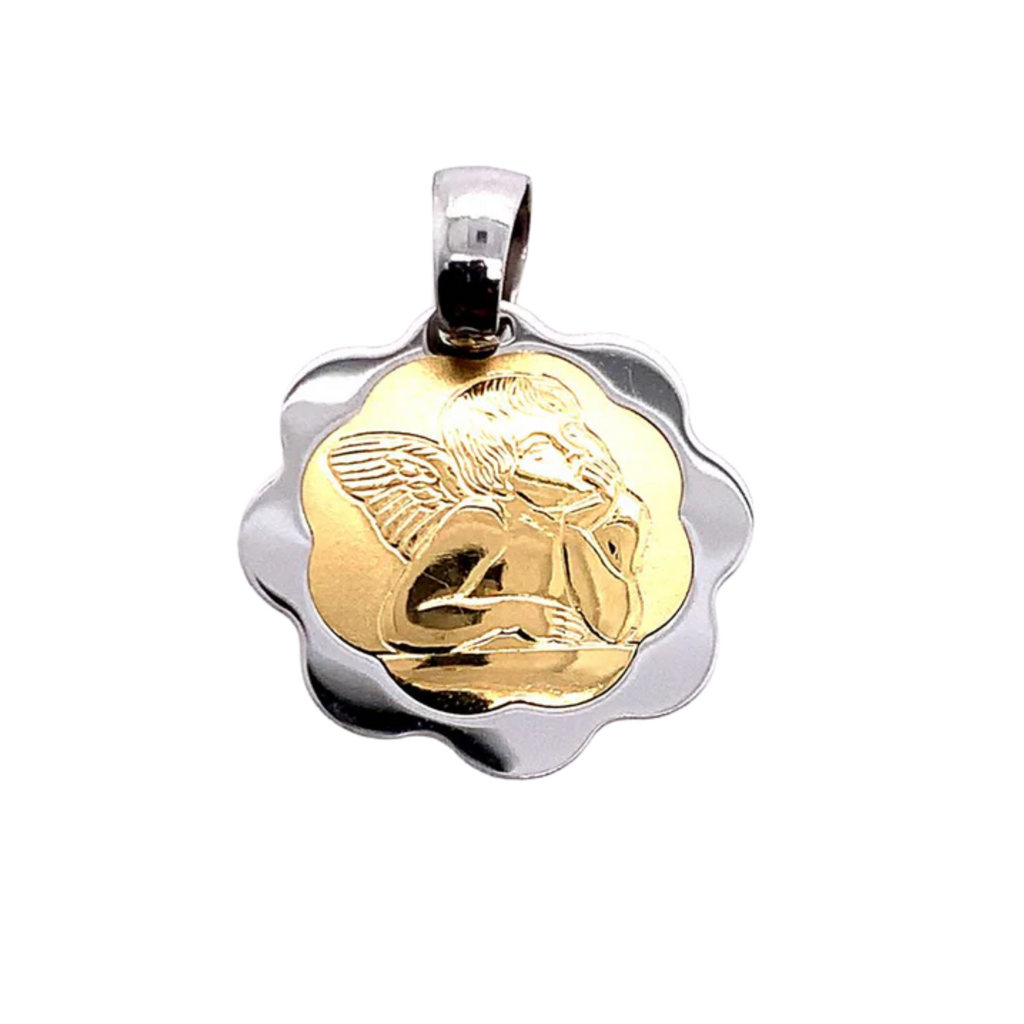 Rolland's Designs 14K Gold Cherub Angel Medallion