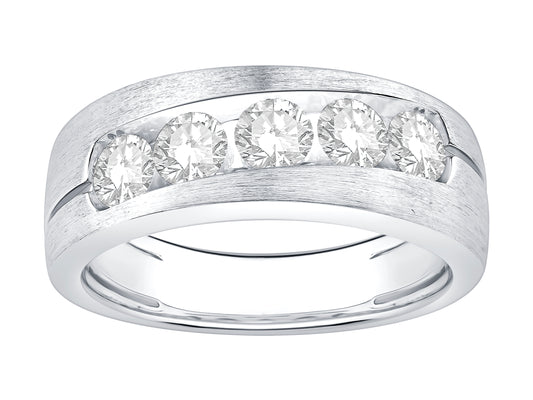 14K White Gold Lab Grown Diamond Channel Band