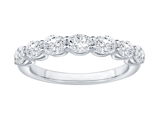 14K White Gold East-West Oval Lab Grown Diamond Band 1.00 Carat