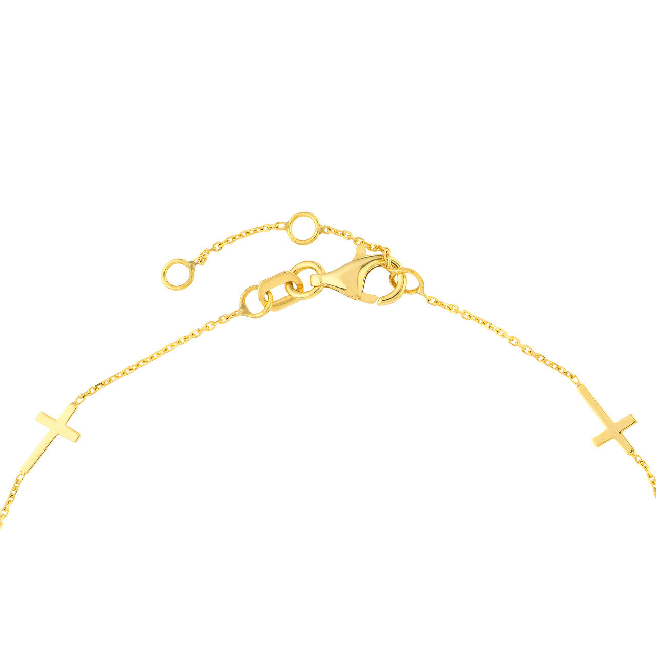 Rolland's Designs 14k 5 Station Mini Cross Bracelet