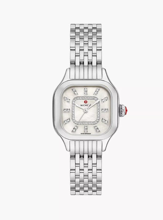 Michele Meggie Stainless Steel Diamond Watch