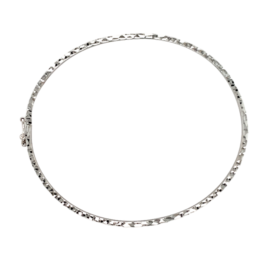 Estate 14K Gold Thin Diamond Cut Bangle Bracelet