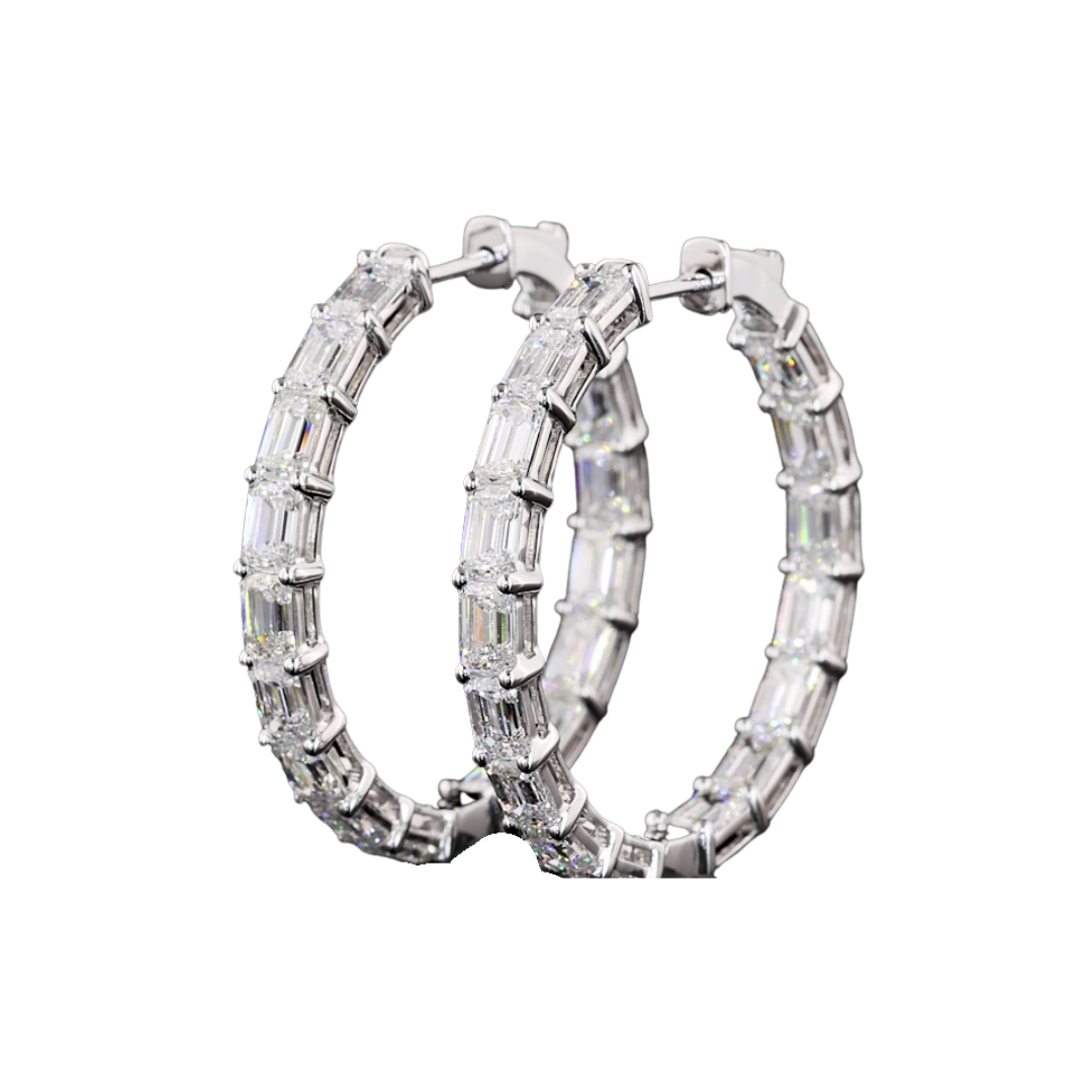 Rolland's Designs Lab Diamond In and Out Hoops -6.30cts