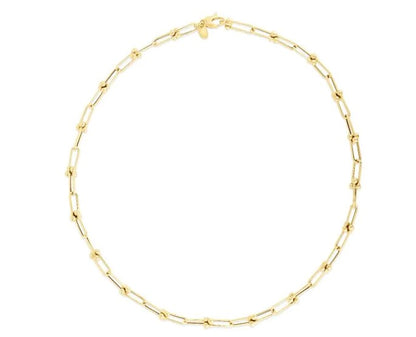 Rolland's Design 14K Yellow Gold Polished Paperclip Bead Bracelet