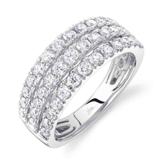 Shy 14K White Gold 3 Row Diamond Band