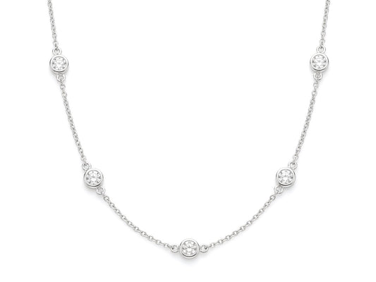 14K White Gold Diamond By The Yard Necklace