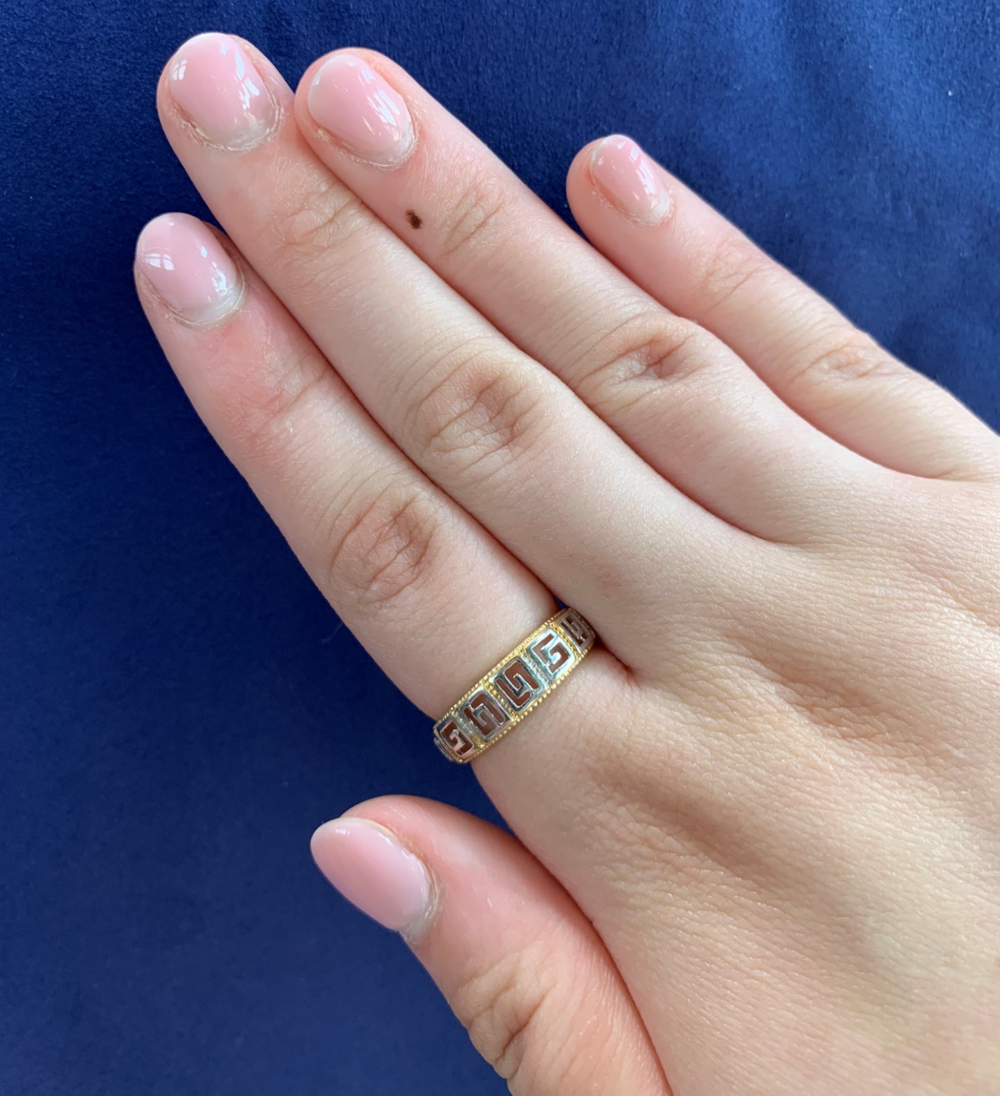 Estate 14k Gold Greek Key Ring