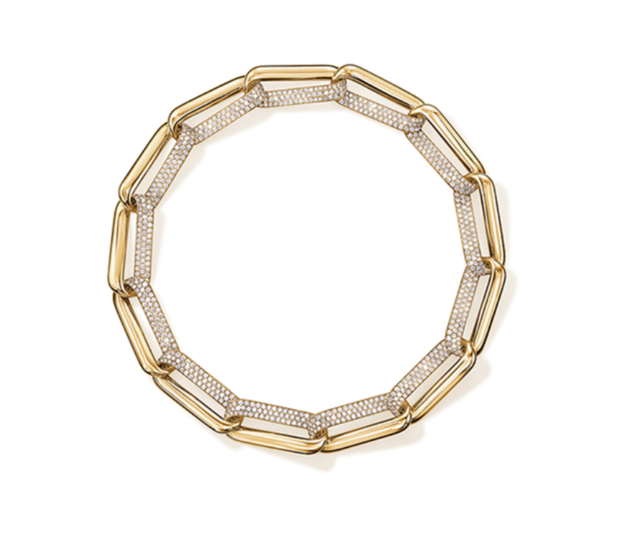 Hearts On Fire 18K Yellow Gold Inside/Out Pave Diamond Link Necklace