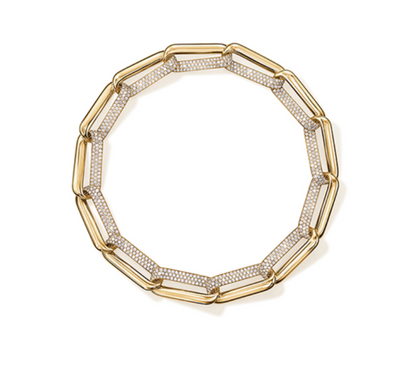 Hearts On Fire 18K Yellow Gold Inside/Out Pave Diamond Link Necklace