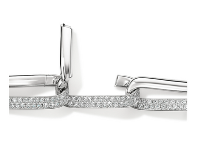Hearts On Fire 18K White Gold Inside/Out Pave Diamond Link Bracelet