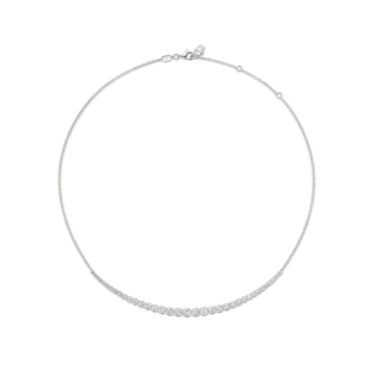 Hearts On Fire 18K White Gold Gradual Half Line Necklace