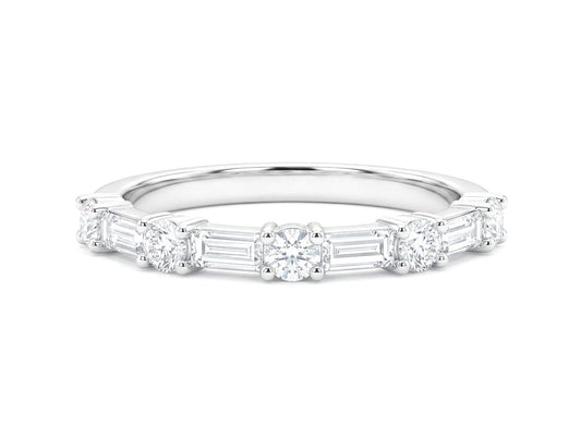 14K White Gold Diamond Wedding Band