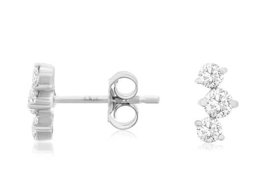 14K White Gold Diamond Earrings