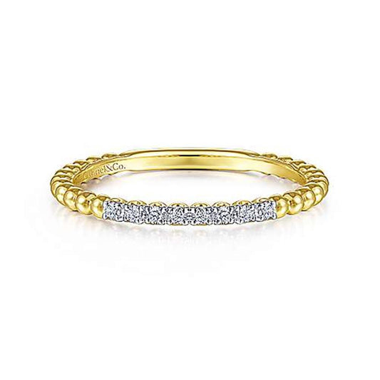 Gabriel Beaded Diamond Wedding Band